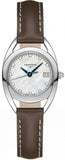 Longines Equestrian Mother of Pearl Dial Brown Leather Strap Watch for Women - L6.136.4.87.2 Buy Now By Longines
