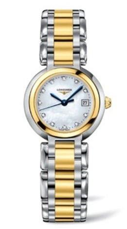 Longines PrimaLuna Quartz Diamonds Mother of Pearl Dial Two Tone Steel Strap Watch for Women - L8.110.5.93.6 Buy Now By Longines