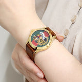 Gucci Le Marche Des Merveilles Red & Green Dial Brown Leather Strap Unisex Watch - YA126497 Buy Now By Gucci