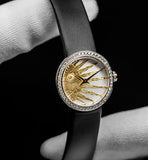 Dior La D De Dior Dior Rose Céleste Diamonds Mother of Pearl Dial Black Leather Strap Watch for Women - CD04711X1001 0000 Buy Now By Dior