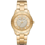 Michael Kors Runway Three-Hand Gold Dial Gold Steel Strap Watch For Women - MK6911 Buy Now By Michael Kors