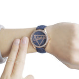 Guess Little Flirt Quartz Blue Dial Blue Leather Strap Watch For Women - W0456L6 Buy Now By Guess