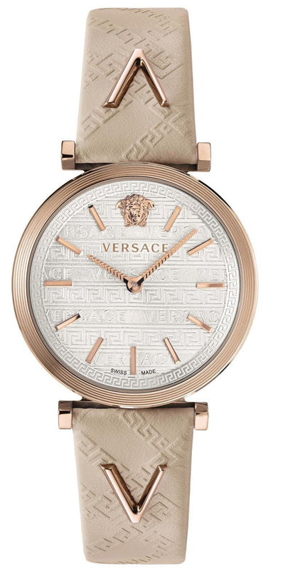 Versace V-Twist White Dial White Leather Strap Watch for Women - VELS00419 Buy Now By Versace