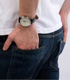 Guess Delancy Quartz White Dial Brown Leather Strap Watch For Men - W0870G1 Buy Now By Guess