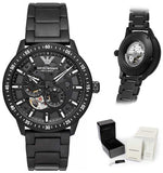 Emporio Armani Meccanico Automatic Black Dial Black Steel Strap Watch For Men - AR60054 Buy Now By Emporio Armani