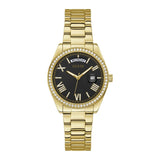 Guess Luna Diamonds Black Dial Gold Steel Strap Watch for Women - GW0307L2 Buy Now By Guess
