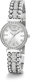 Guess Gala Diamonds Silver Dial Silver Steel Strap Watch for Women - GW0401L1 Buy Now By Guess