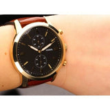 Fossil Townsman Chronograph Black Dial Brown Leather Strap Watch for Men - FS5338 Buy Now By Fossil