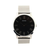 Guess Analog Black Dial Silver Mesh Bracelet Watch for Men - W1263G1 Buy Now By Guess