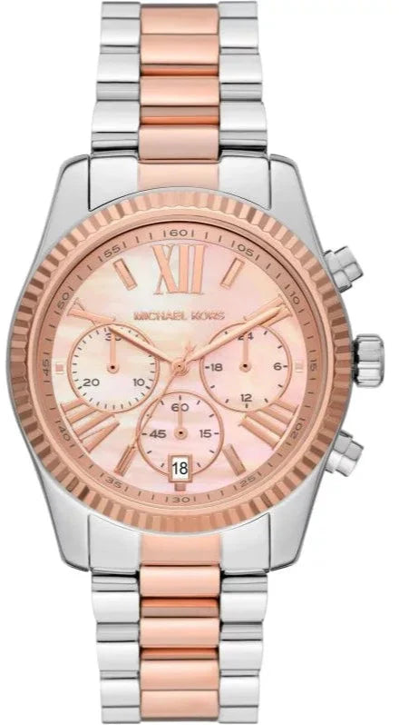 Michael Kors Lexington Chronograph Rose Gold Dial Two Tone Steel Strap Watch For Women - MK7219 Buy Now By Michael Kors