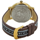 Versace V-Circle Quartz Black Dial Brown Leather Strap Watch for Men - VEBQ01619 Buy Now By Versace