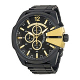 Diesel Mega Chief Chronograph Black Dial Black Steel Strap Watch For Men - DZ4338 Buy Now By Diesel