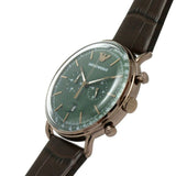 Emporio Armani Mario Chronograph Black Dial Black Leather Strap Watch For Men - AR11325 Buy Now By Emporio Armani