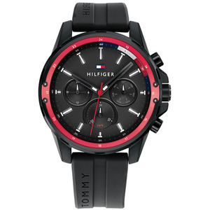 Tommy Hilfiger Mason Black Dial Black Rubber Strap Watch for Men - 1791793 Buy Now By Tommy Hilfiger