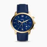 Fossil Neutra Chronograph Blue Dial Blue Leather Strap Watch for Men - FS5790 Buy Now By Fossil