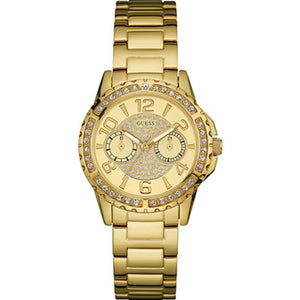 Guess Sassy Analog Quartz Gold Dial Gold Steel Strap Watch For Women - W0705L2 Buy Now By Guess