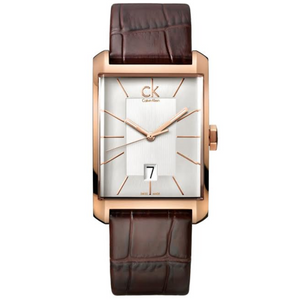 Calvin Klein Window Silver Dial Brown Leather Strap Watch for Men - K2M21620 Buy Now By Calvin Klein
