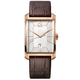 Calvin Klein Window Silver Dial Brown Leather Strap Watch for Men - K2M21620 Buy Now By Calvin Klein