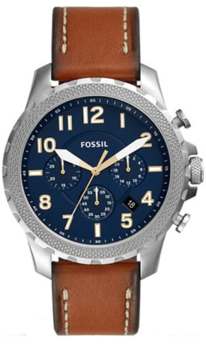 Fossil Bowman Chronograph Blue Dial Brown Leather Strap Watch for Men - FS5602 Buy Now By Fossil