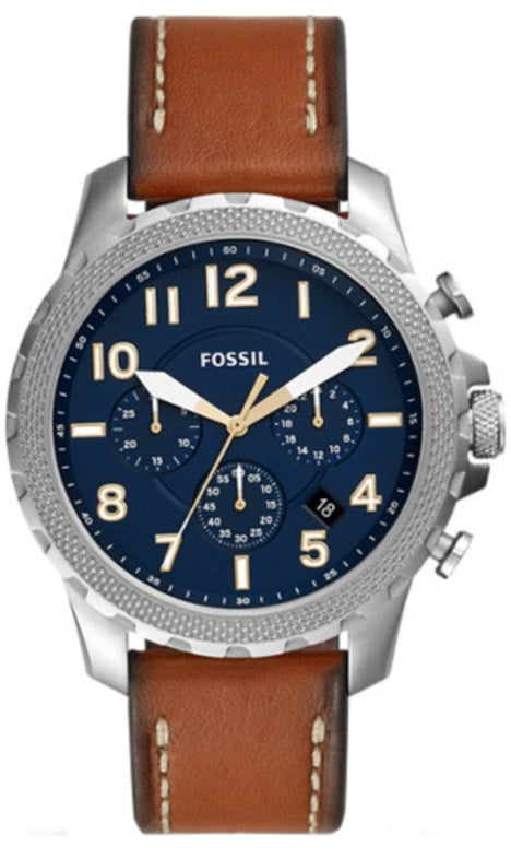 Fossil Bowman Chronograph Blue Dial Brown Leather Strap Watch for Men - FS5602 Buy Now By Fossil