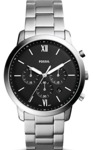 Fossil Neutra Chronograph Black Dial Silver Steel Strap Watch for Men - FS5384 Buy Now By Fossil