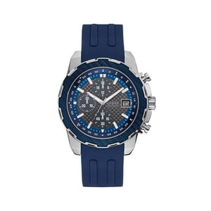 Guess Octane Chronograph Black Dial Blue Rubber Strap Watch For Men - W1047G2 Buy Now By Guess