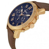 Fossil Grant Chronograph Blue Dial Brown Leather Strap Watch for Men - FS5068 Buy Now By Fossil