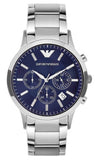 Emporio Armani Renato Chronograph Blue Dial Silver Steel Strap Watch For Men - AR2448 Buy Now By Emporio Armani