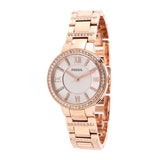 Fossil Virginia White Dial Rose Gold Steel Strap Watch for Women - ES3284 Buy Now By Fossil