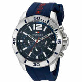 Tommy Hilfiger Nolan Chronograph Blue Dial Blue Rubber Strap Watch for Men - 1791142 Buy Now By Tommy Hilfiger