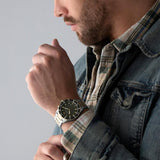 Emporio Armani Diver Chronograph Green Dial Two Tone Steel Strap Watch For Men - AR11361 Buy Now By Emporio Armani