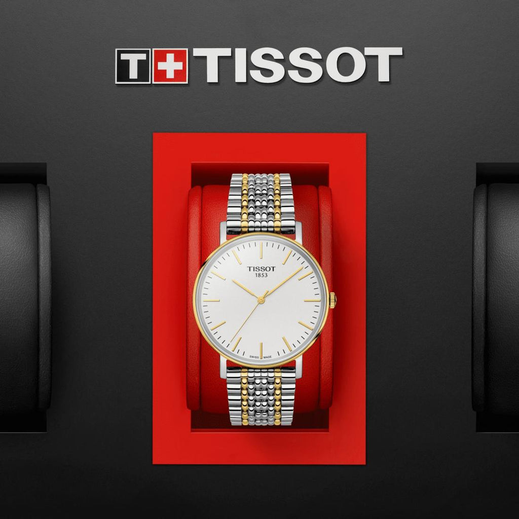 Tissot Everytime Medium White Dial Two Tone Mesh Bracelet Watch For Men - T109.410.22.031.00 Buy Now By Tissot