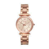 Fossil Carlie Rose Gold Dial Rose Gold Steel Strap Watch for Women - ES4301 Buy Now By Fossil