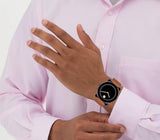 Movado Bold Black Dial Brown Leather Strap Watch For Men - 3600305 Buy Now By Movado