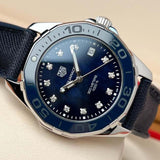 Tag Heuer Aquaracer Quartz Mother of Pearl Blue Dial Blue NATO Strap Watch for Women - WAY131L.FT6091 Buy Now By Tag Heuer