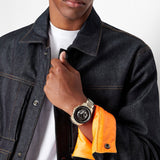 Armani Exchange Banks Chronograph Black Dial Gold Steel Strap Watch For Men - AX1721 Buy Now By Armani Exchange