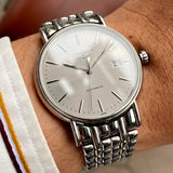 Longines Presence 38.5mm Automatic Silver Dial Silver Mesh Bracelet Watch for Men - L4.921.4.72.6 Buy Now By Longines