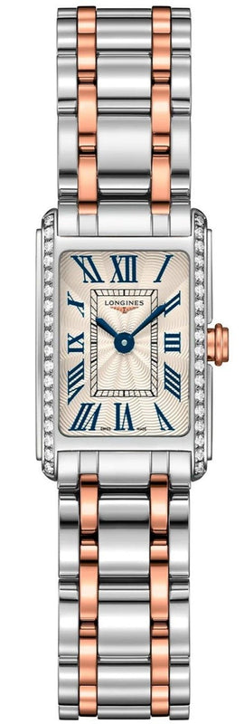 Longines Dolcevita Diamonds White Dial Two Tone Steel Strap Watch for Women - L5.258.5.79.7 Buy Now By Longines