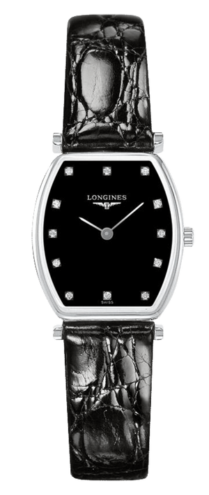 Longines La Grande Classique de Longines Tonneau Black Dial Black Leather Strap Watch for Women - L4.205.4.58.2 Buy Now By Longines