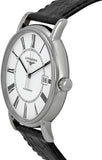 Longines Presence 38.5mm Automatic White Dial Black Leather Strap Watch for Men - L4.921.4.11.2 Buy Now By Longines