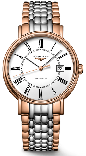 Longines Presence 38.5mm Automatic White Dial Two Tone Steel Strap Watch for Men - L4.921.1.11.7 Buy Now By Longines
