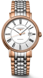 Longines Presence 38.5mm Automatic White Dial Two Tone Steel Strap Watch for Men - L4.921.1.11.7 Buy Now By Longines