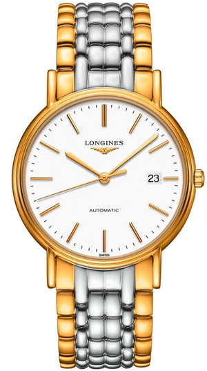 Longines Presence 38.5mm Automatic White Dial Two Tone Steel Strap Watch for Men - L4.921.2.12.7 Buy Now By Longines