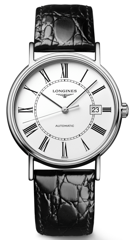 Longines Presence 38.5mm Automatic White Dial Black Leather Strap Watch for Men - L4.921.4.11.2 Buy Now By Longines