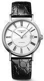 Longines Presence 38.5mm Automatic White Dial Black Leather Strap Watch for Men - L4.921.4.11.2 Buy Now By Longines