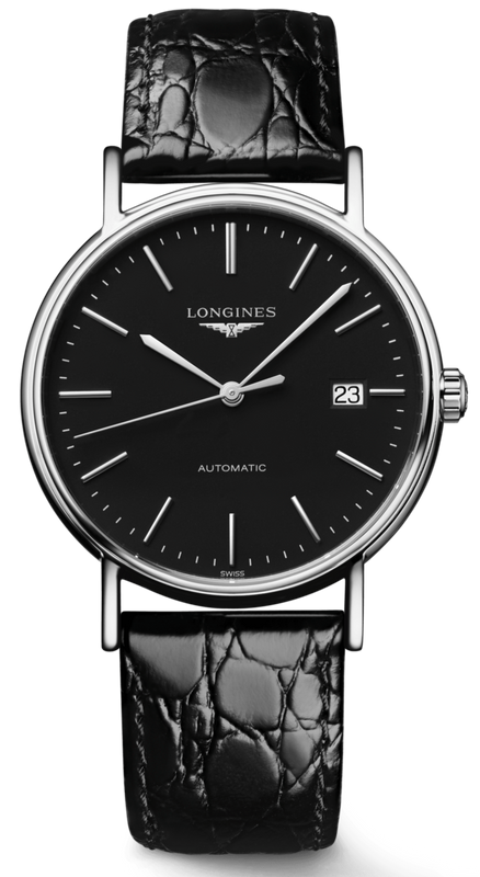 Longines Presence 38.5mm Automatic Black Dial Black Leather Strap Watch for Men - L4.921.4.52.2 Buy Now By Longines