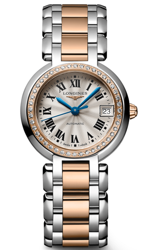 Longines PrimaLuna Automatic Diamond 26.5mm Silver Dial Two Tone Steel Strap Watch for Women - L8.111.5.79.6 Buy Now By Longines