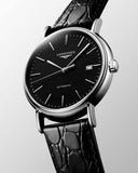 Longines Presence 38.5mm Automatic Black Dial Black Leather Strap Watch for Men - L4.921.4.52.2 Buy Now By Longines