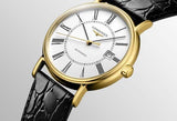 Longines Presence 25.5mm Automatic White Dial Black Leather Strap Watch for Women - L4.921.2.11.2 Buy Now By Longines