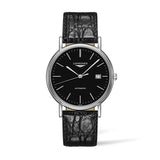 Longines Presence 38.5mm Automatic Black Dial Black Leather Strap Watch for Men - L4.921.4.52.2 Buy Now By Longines